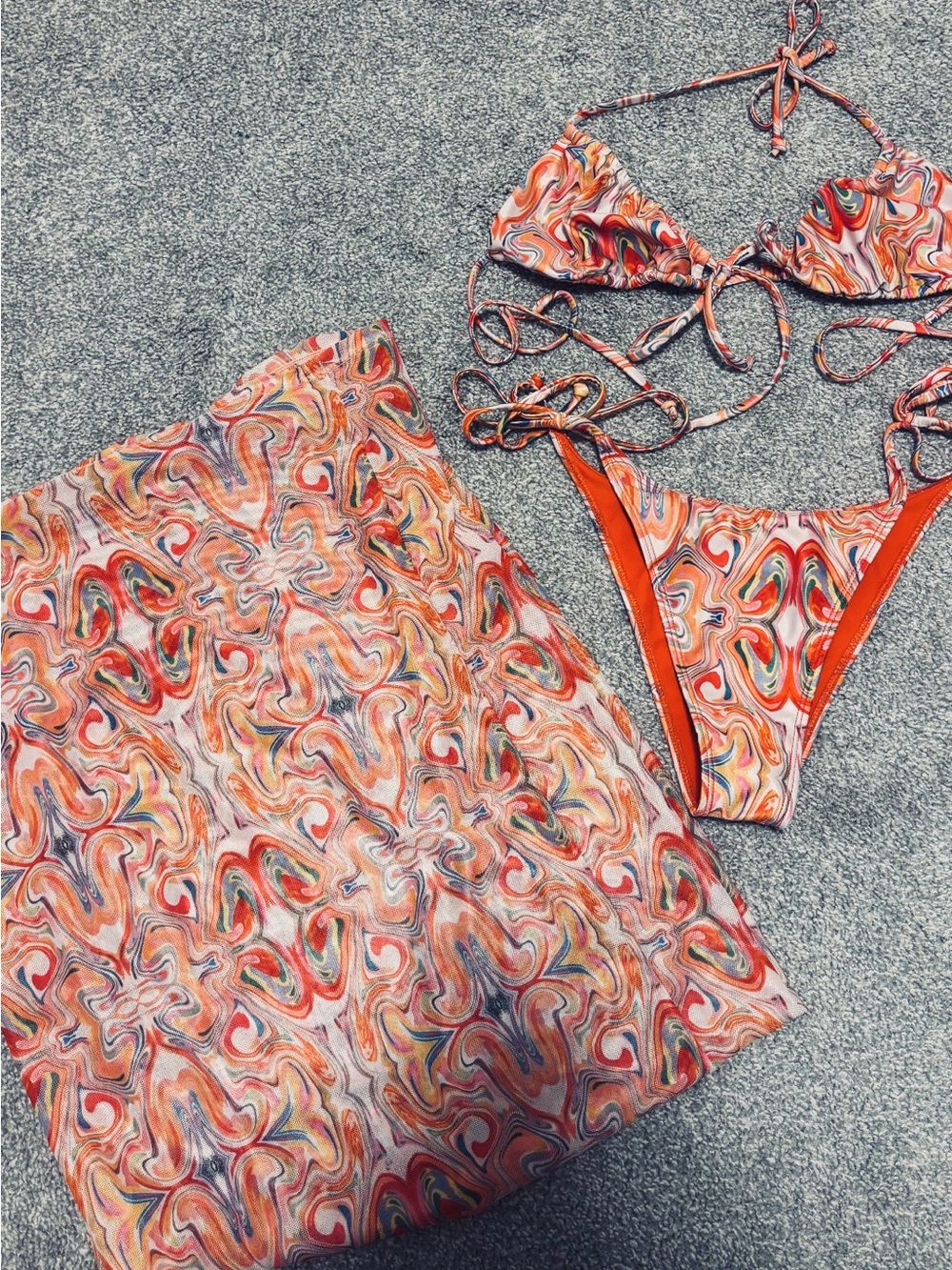 Strawberry Milk Mob Bikini Set with Skirt